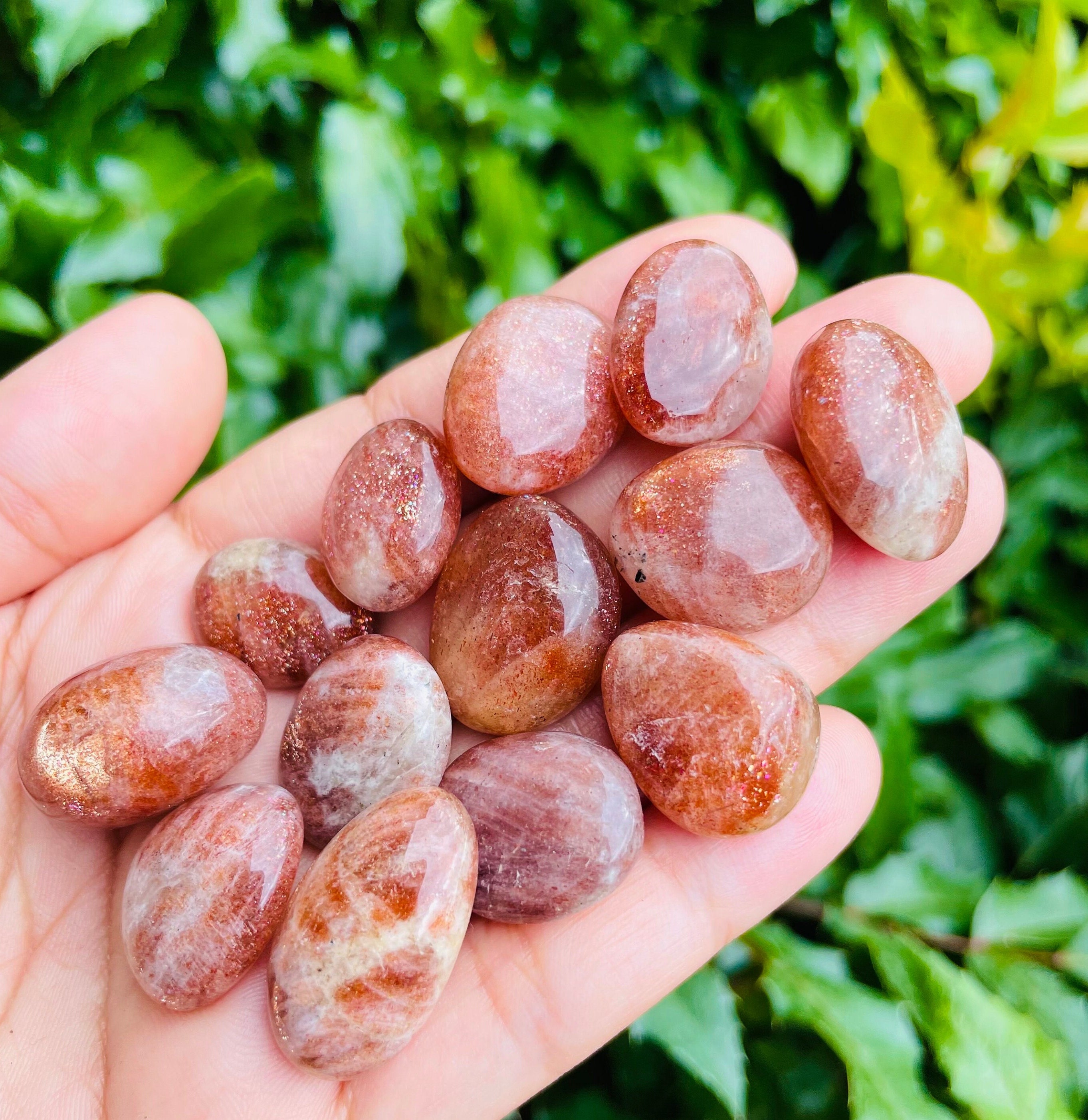 Arusha Sunstone Crystal: Tumbled Polished Gemstone (15-25mm)