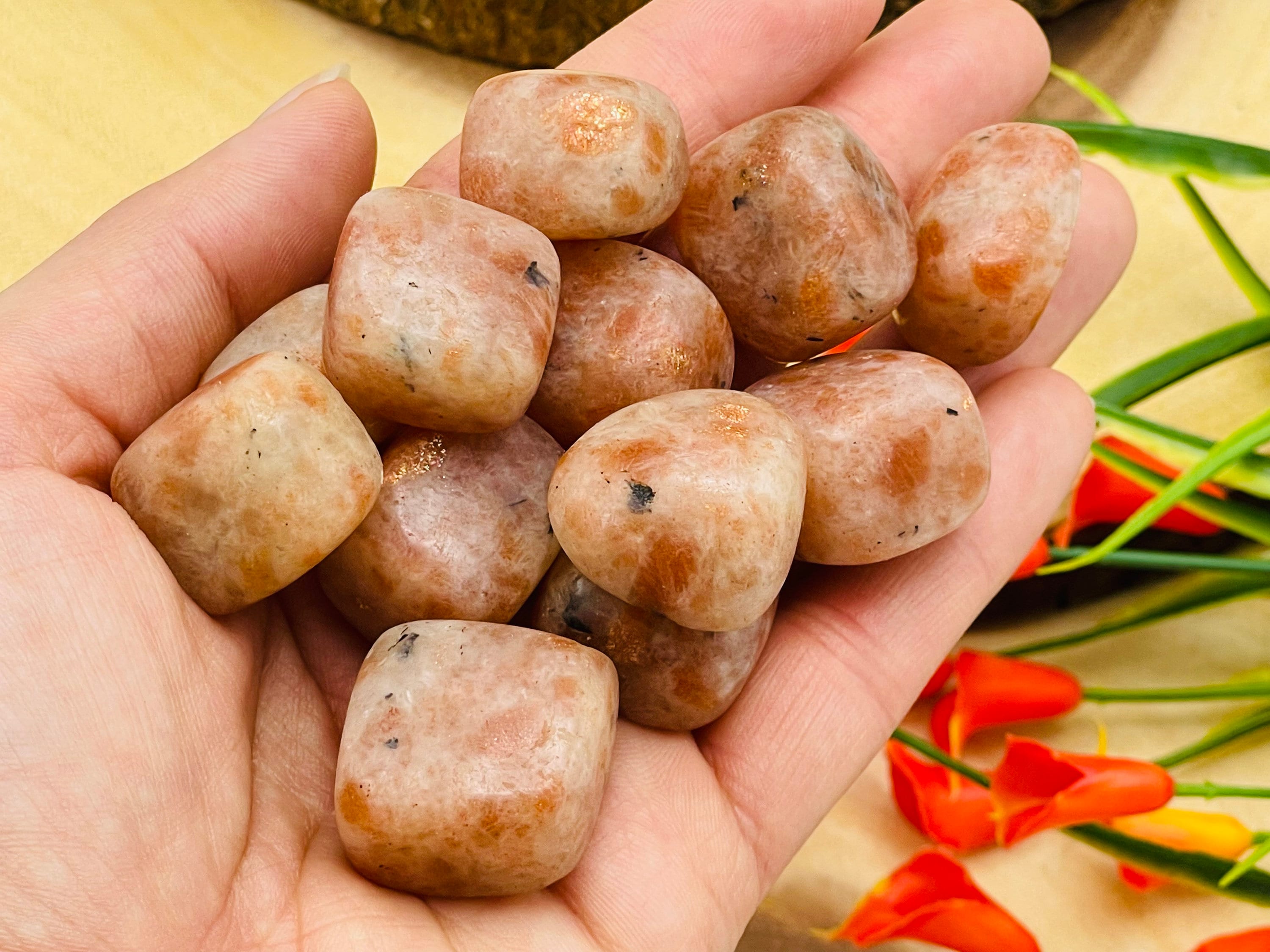 Sunstone Tumbled Stone, Polished Healing Crystals & Stones