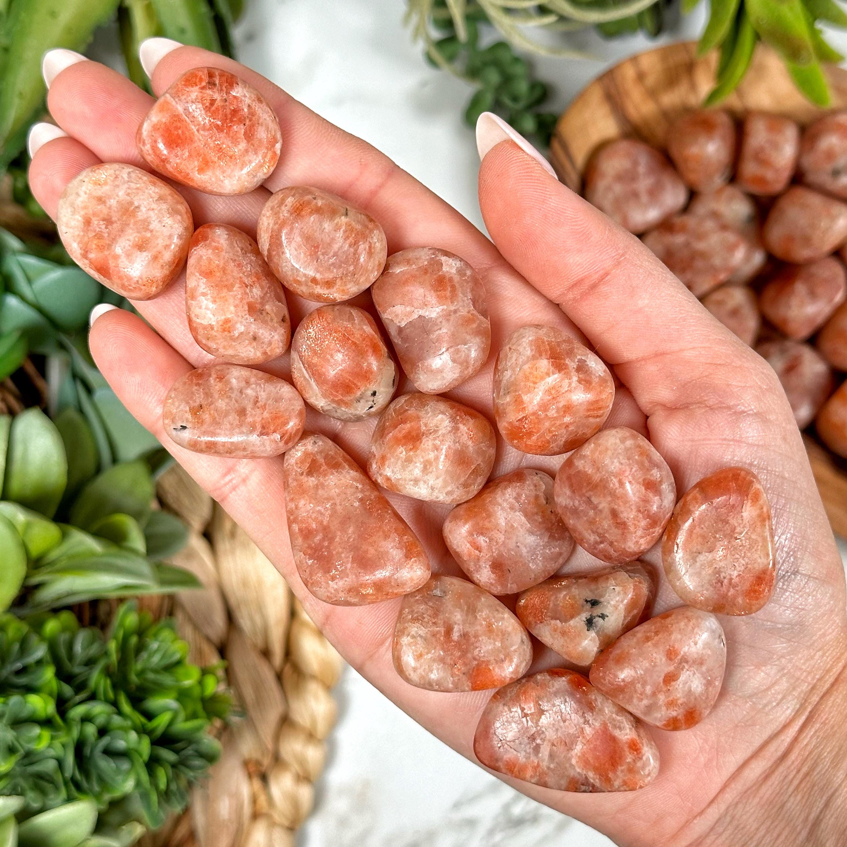 Sunstone Tumble | Xs-l | - No. 413 (polished Orange Crystal Pocket Stone, Sacral Chakra, Vitality)