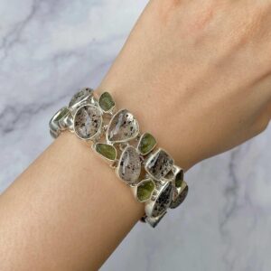 Super Seven / Moldavite Bracelet / 925 Sterling Silver / Healing Gemstone / Gift for her / Super Seven Stone / Statement Bracelet SSN-B-1.