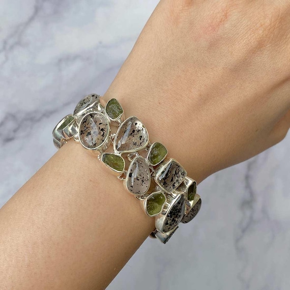 Super Seven / Moldavite Bracelet / 925 Sterling Silver / Healing Gemstone / Gift For Her / Super Seven Stone / Statement Bracelet Ssn-b-1.