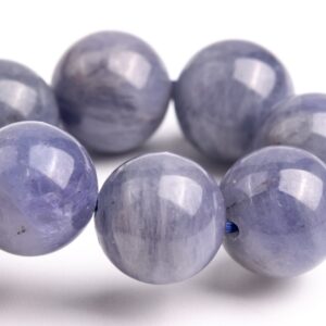10-11mm Tanzanite Beads Gray Purple Bracelet Grade Aa+ Genuine Natural Round Gemstone 7.5" (120898h-248)