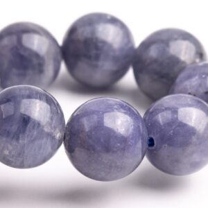 10mm Tanzanite Beads Deep Purple Bracelet Grade Aa+ Genuine Natural Round Gemstone 7" (120886h-206)