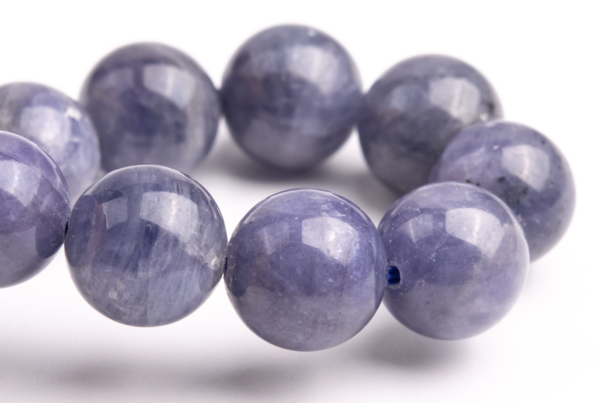 10mm Tanzanite Beads Deep Purple Bracelet Grade Aa+ Genuine Natural Round Gemstone 7" (120886h-206)