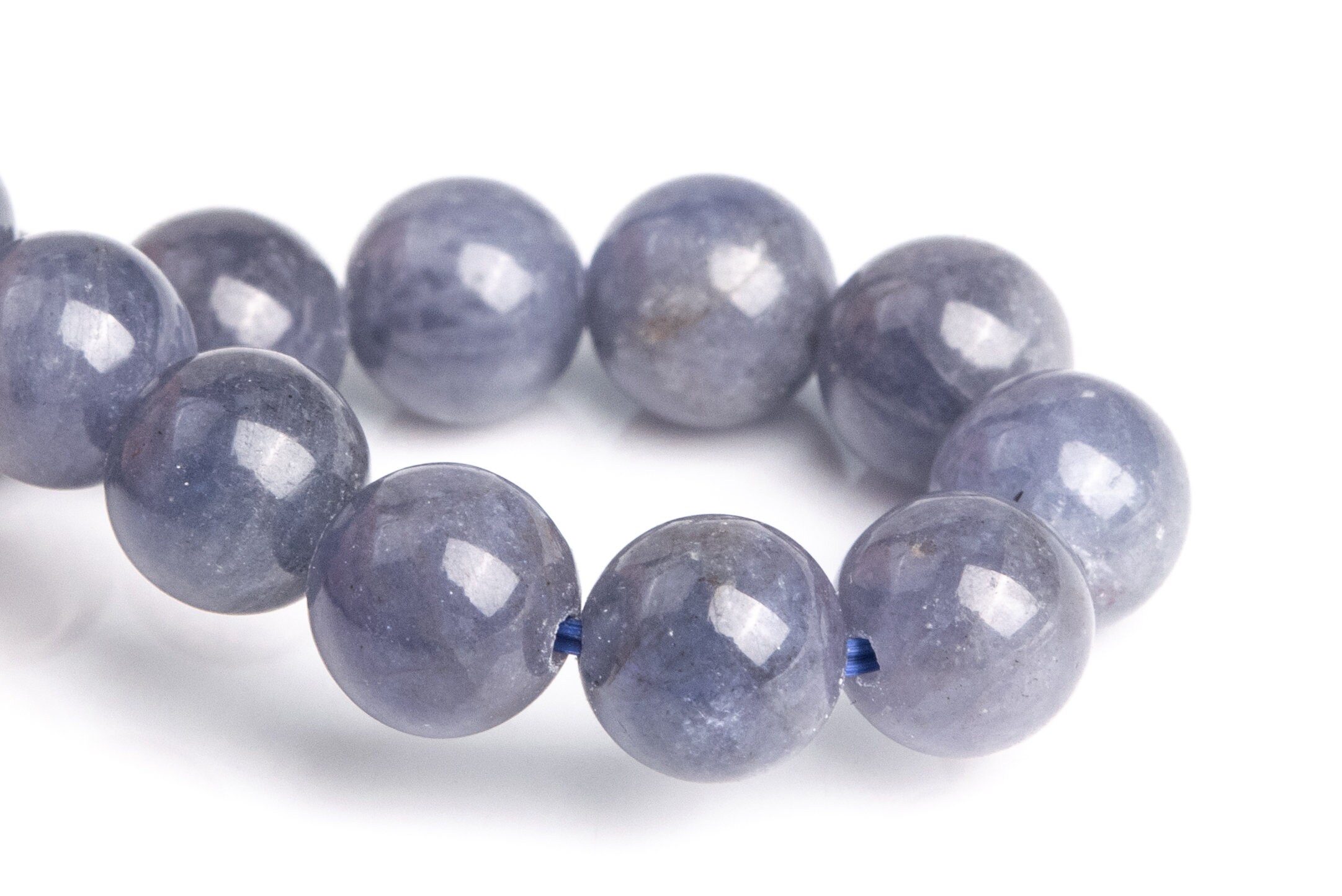 6-7mm Tanzanite Beads Gray Purple Bracelet Grade Aaa Genuine Natural Round Gemstone 7" (120785h-2567)