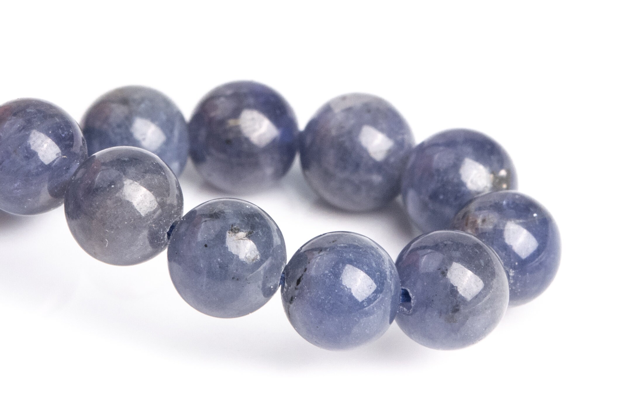 6-7mm Tanzanite Beads Gray Purple Bracelet Grade Aa Genuine Natural Round Gemstone 7" (120784h-2567)