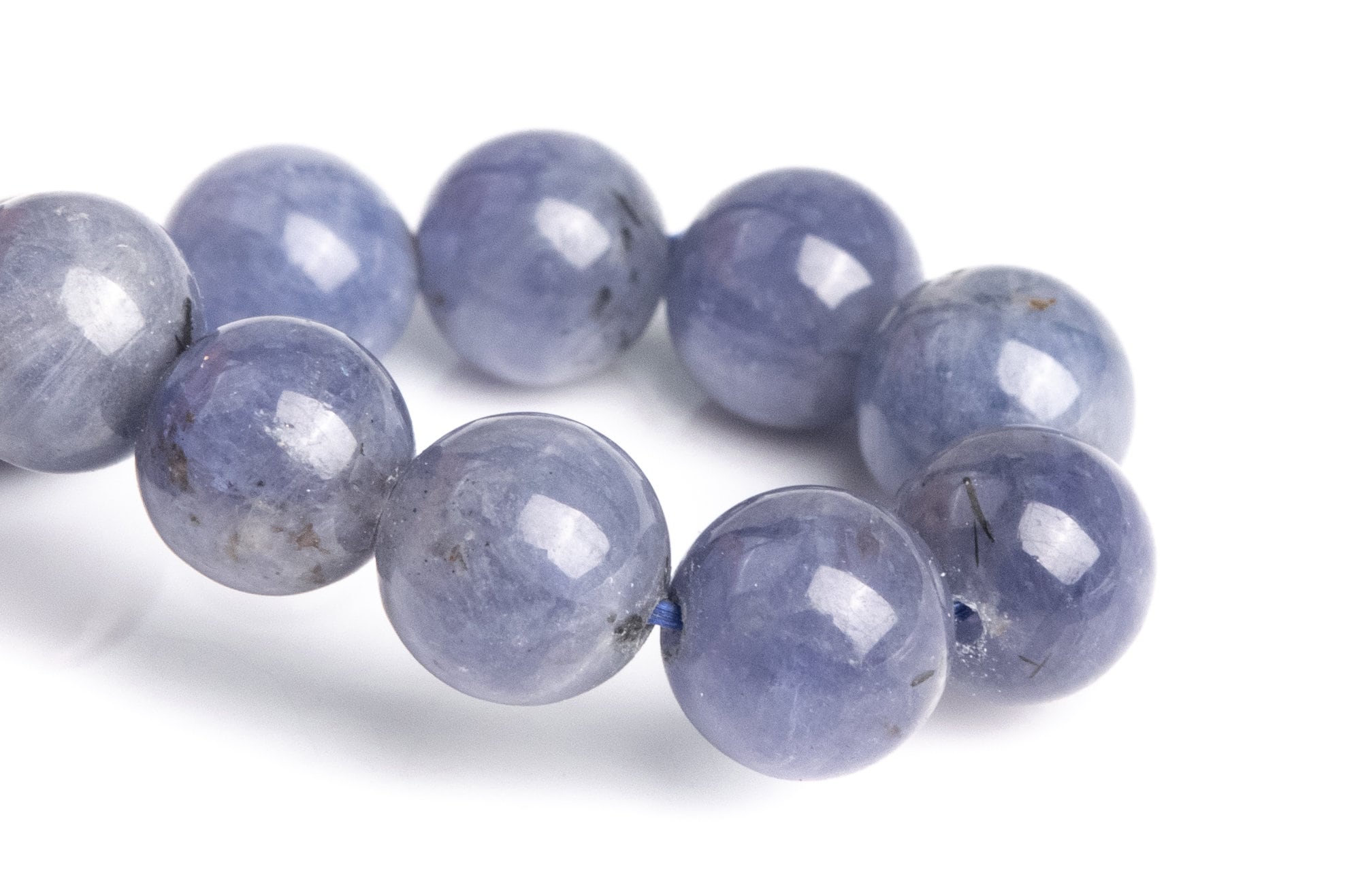 6-7mm Tanzanite Beads Gray Purple Bracelet Grade Aa+ Genuine Natural Round Gemstone 7" (120792h-2570)