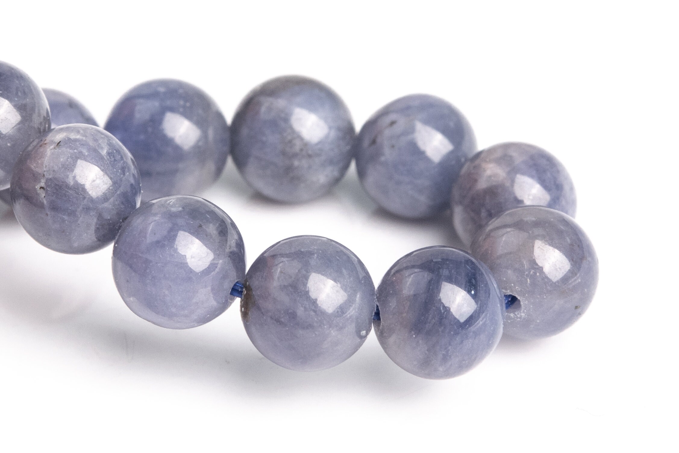 6-7mm Tanzanite Beads Gray Purple Bracelet Grade Aa+ Genuine Natural Round Gemstone 7" (120788h-2567)
