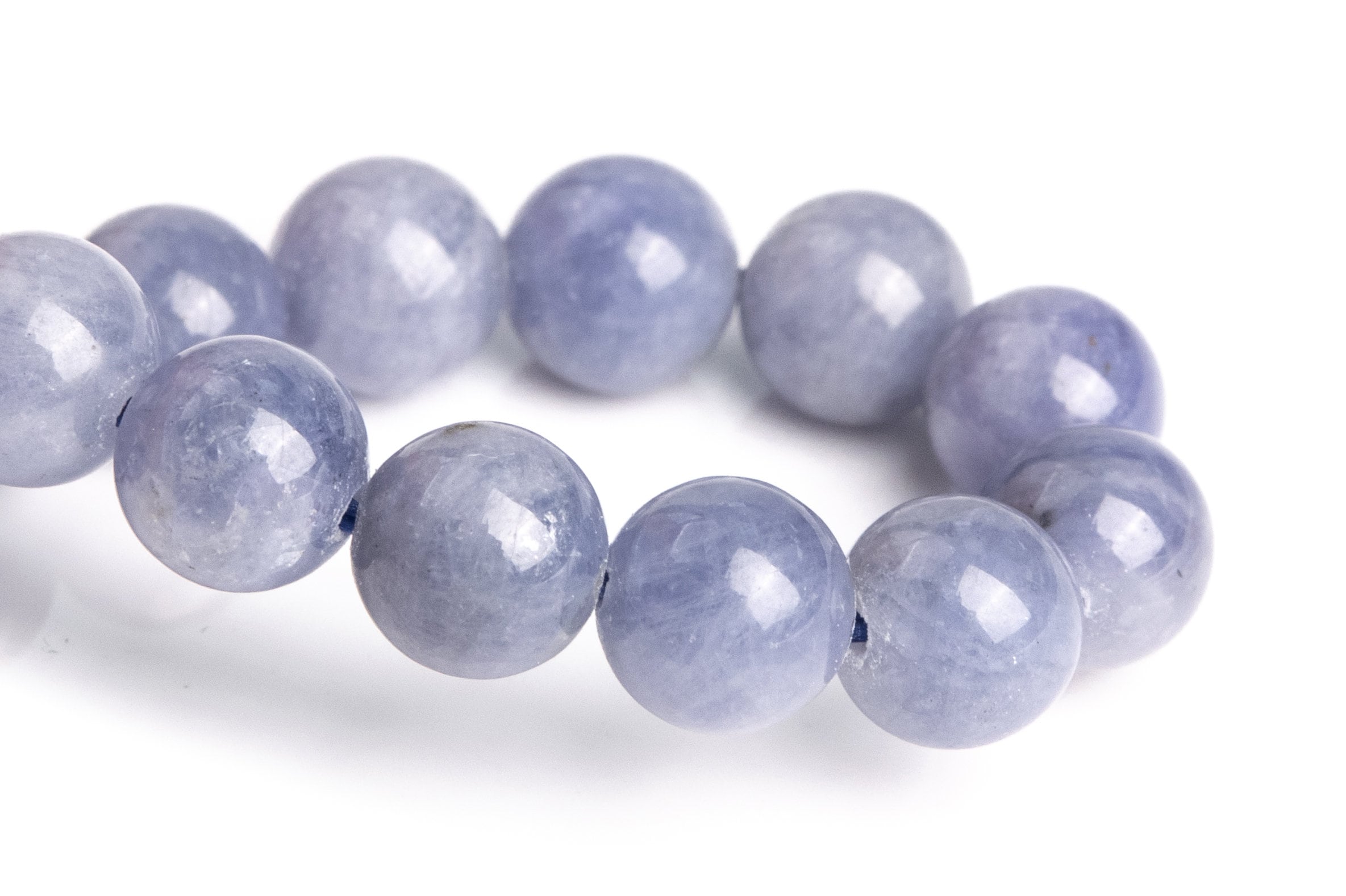 6-7mm Tanzanite Beads Light Purple Blue Bracelet Grade Aaa Genuine Natural Round Gemstone 6.5" (120793h-2570)