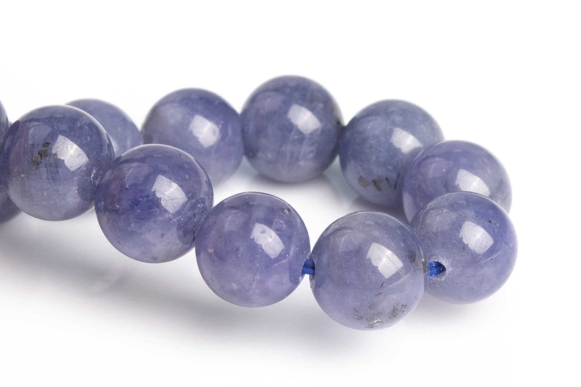 7-8mm Tanzanite Beads Purple Blue Bracelet Grade Aa+ Genuine Natural Round Gemstone 7" (120819h-2587)