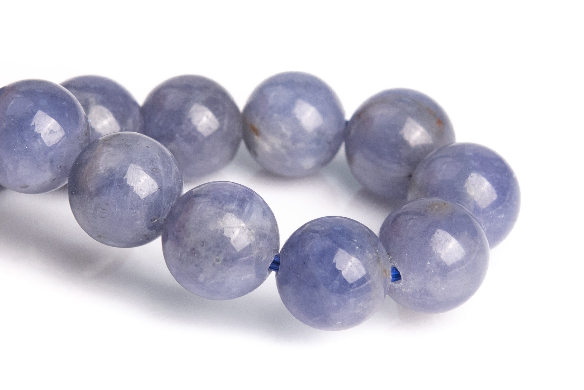 7-8mm Tanzanite Beads Purple Blue Bracelet Grade Aa+ Genuine Natural Round Gemstone 6.5" (120822h-2596)
