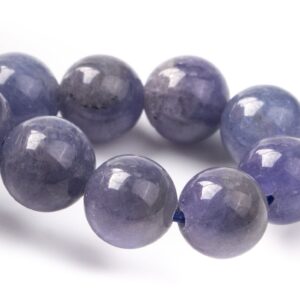 7-8mm Tanzanite Beads Purple Blue Bracelet Grade Aa+ Genuine Natural Round Gemstone 7" (120814h-2587)