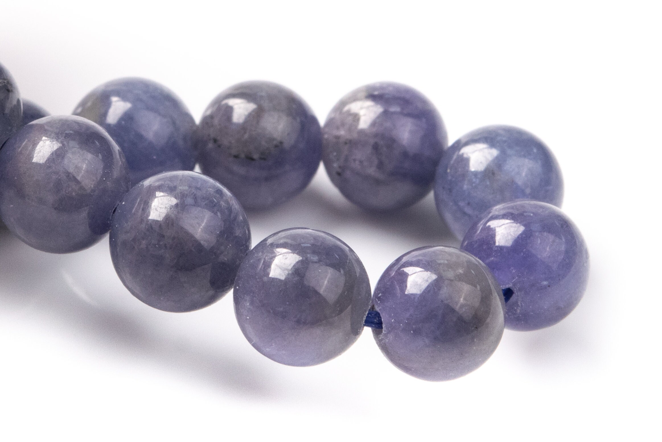 7-8mm Tanzanite Beads Purple Blue Bracelet Grade Aa+ Genuine Natural Round Gemstone 7" (120814h-2587)