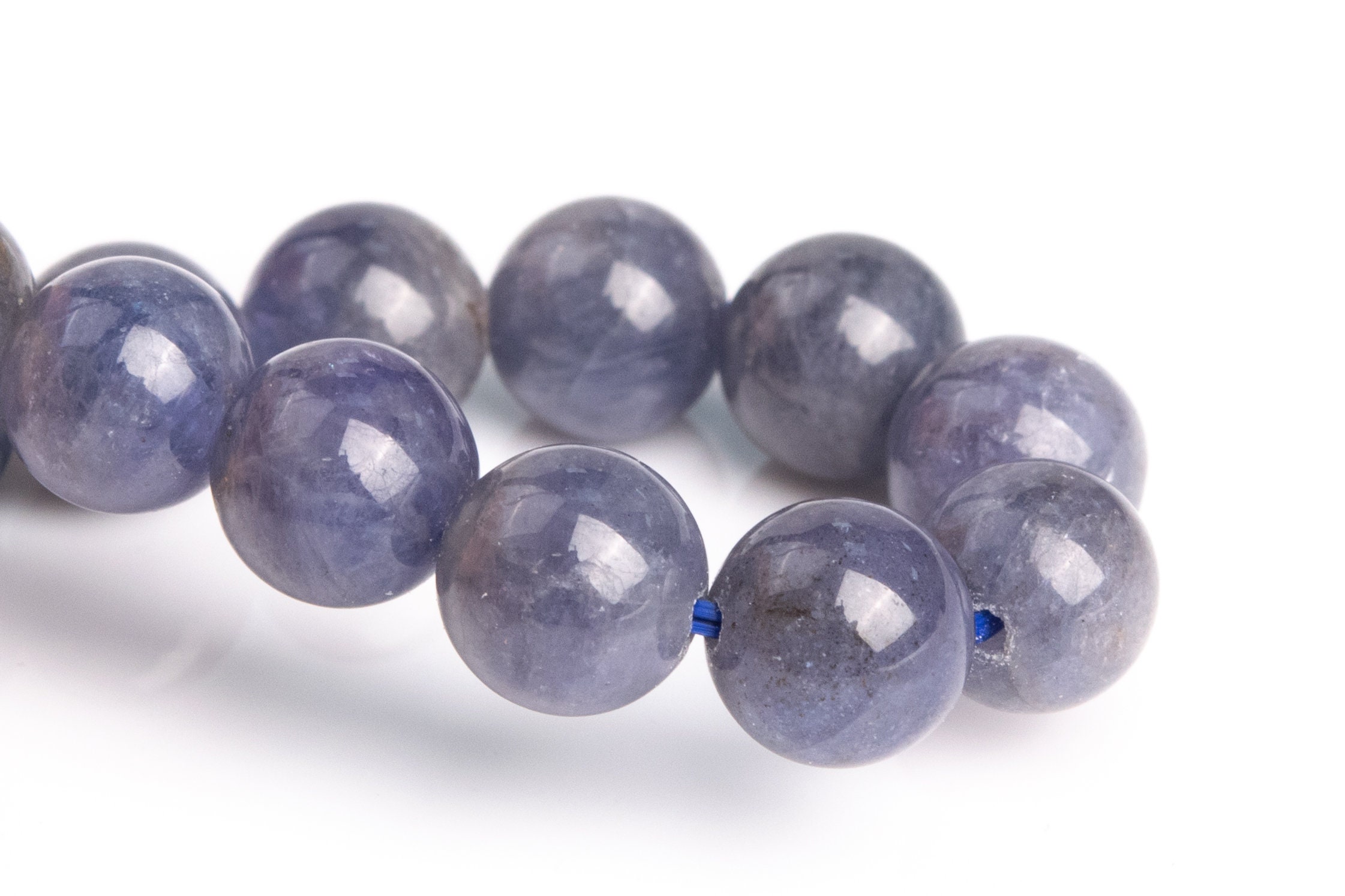 7-8mm Tanzanite Beads Gray Purple Bracelet Grade Aaa Genuine Natural Round Gemstone 7" (120820h-2587)