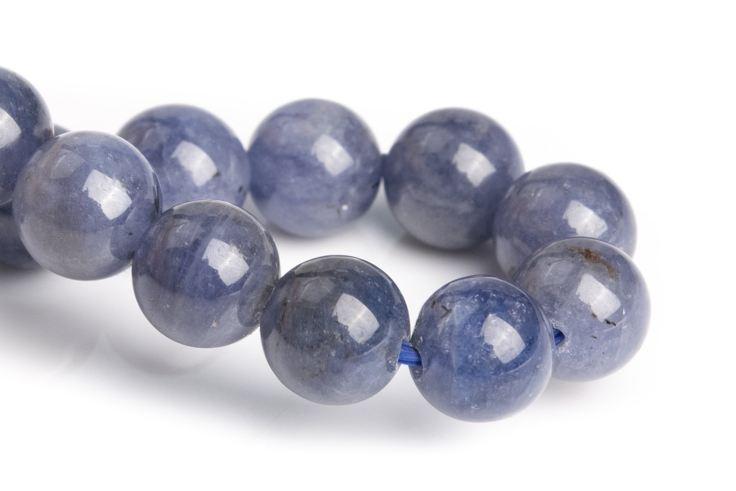 7-8mm Tanzanite Beads Deep Gray Purple Bracelet Grade Aa+ Genuine Natural Round Gemstone 7" (120826h-2597)
