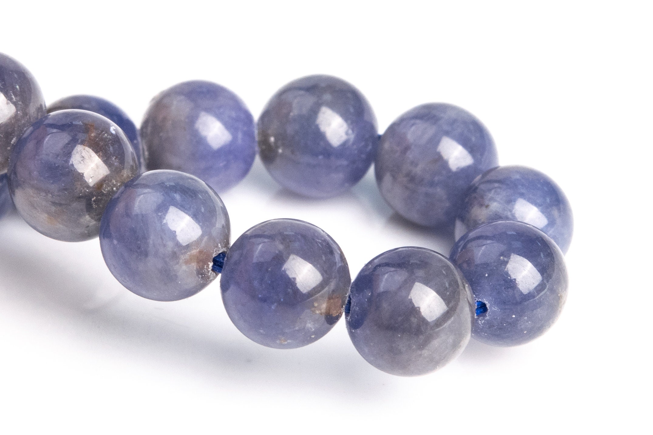 7mm Tanzanite Beads Deep Gray Purple Bracelet Grade Aa+ Genuine Natural Round Gemstone 7" (120803h-2585)