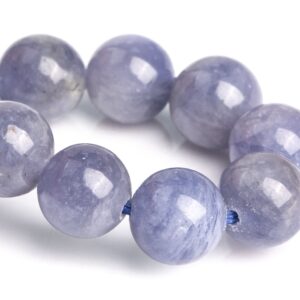 7mm Tanzanite Beads Gray Purple Bracelet Grade Aaa Genuine Natural Round Gemstone 7" (120795h-2570)