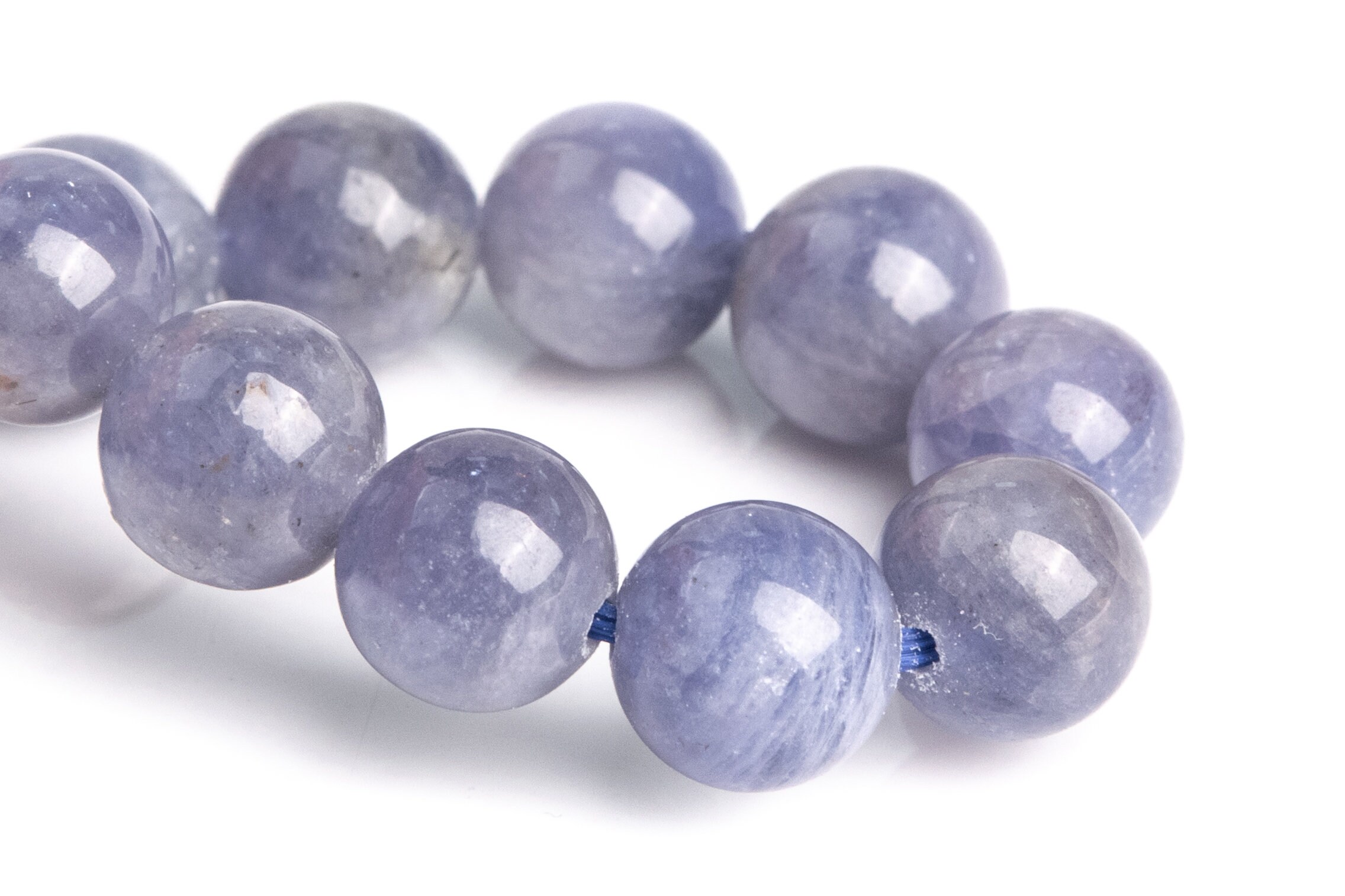 7mm Tanzanite Beads Gray Purple Bracelet Grade Aaa Genuine Natural Round Gemstone 7" (120795h-2570)