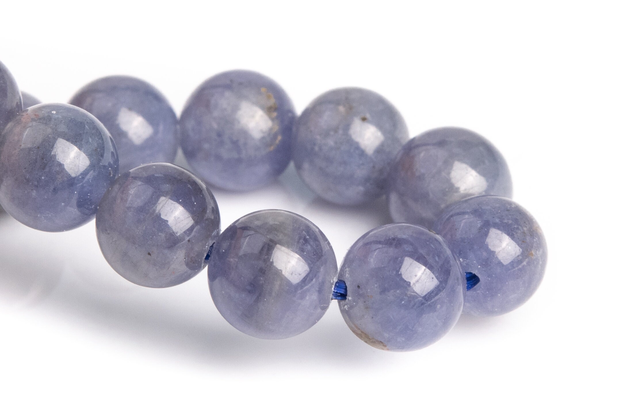 7mm Tanzanite Beads Gray Purple Bracelet Grade Aa+ Genuine Natural Round Gemstone 7" (120806h-2585)