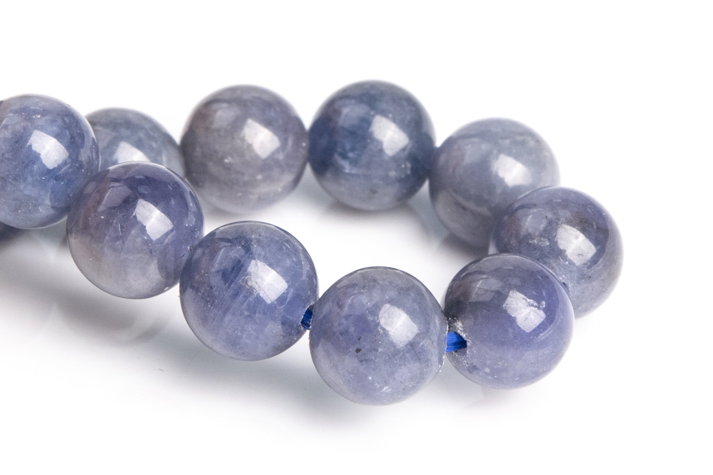 7mm Tanzanite Beads Gray Purple Bracelet Grade Aaa Genuine Natural Round Gemstone 6.5" (120802h-2585)