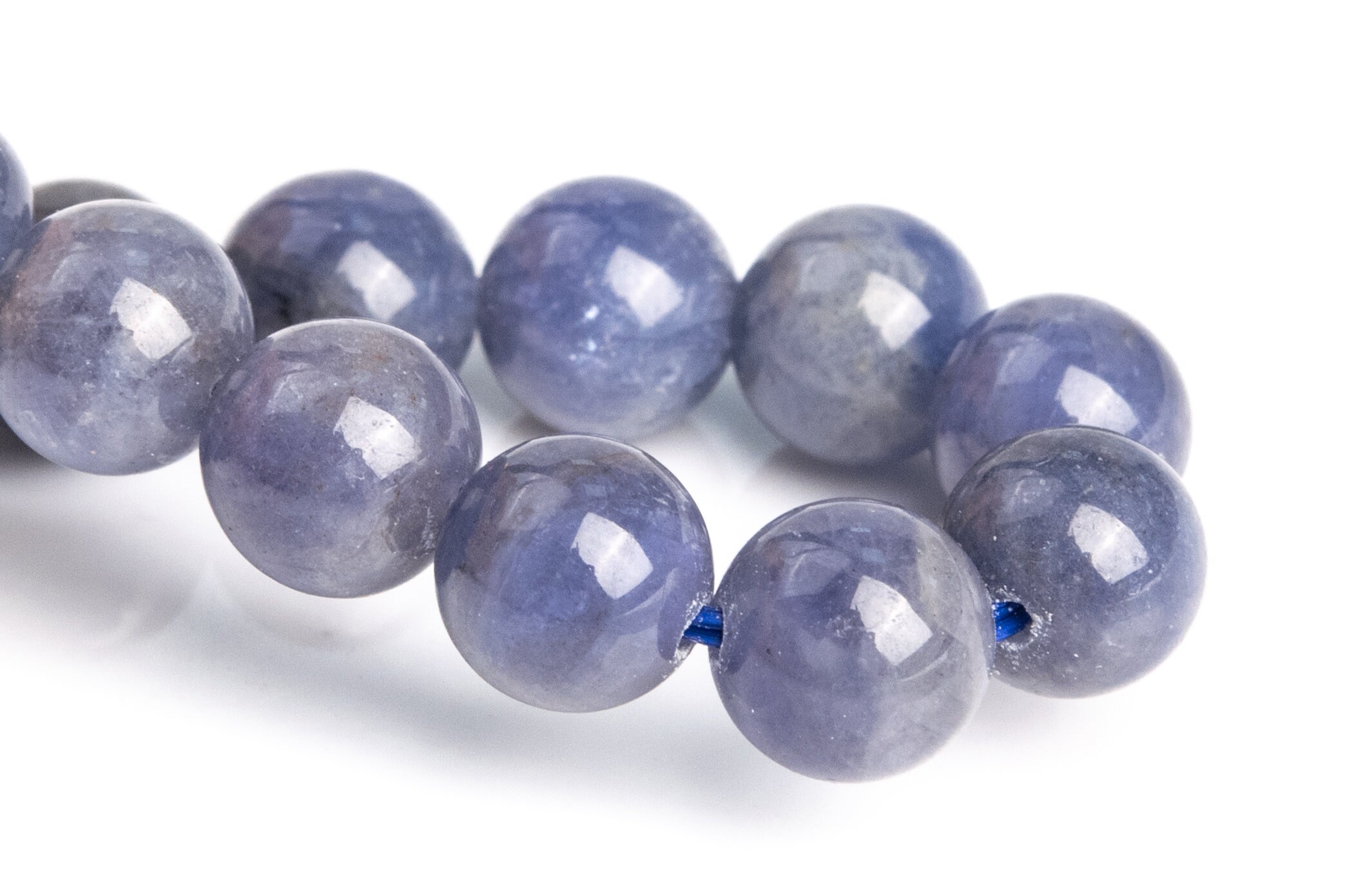 7mm Tanzanite Beads Gray Purple Bracelet Grade Aaa Genuine Natural Round Gemstone 7" (120804h-2585)