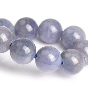 7mm Tanzanite Beads Light Gray Purple Bracelet Grade Aaa Genuine Natural Round Gemstone 7" (120805h-2585)
