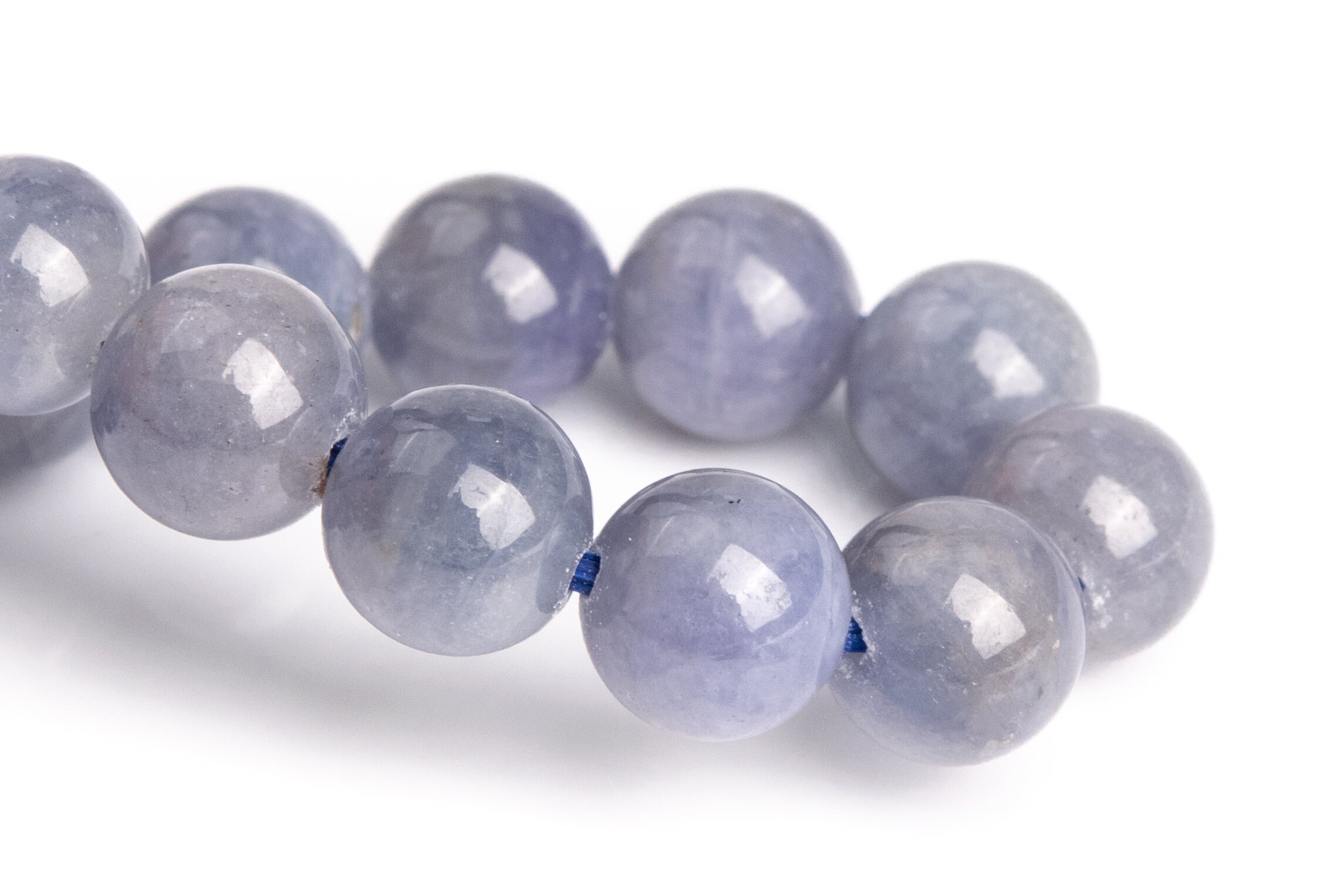 7mm Tanzanite Beads Light Gray Purple Bracelet Grade Aaa Genuine Natural Round Gemstone 7" (120805h-2585)