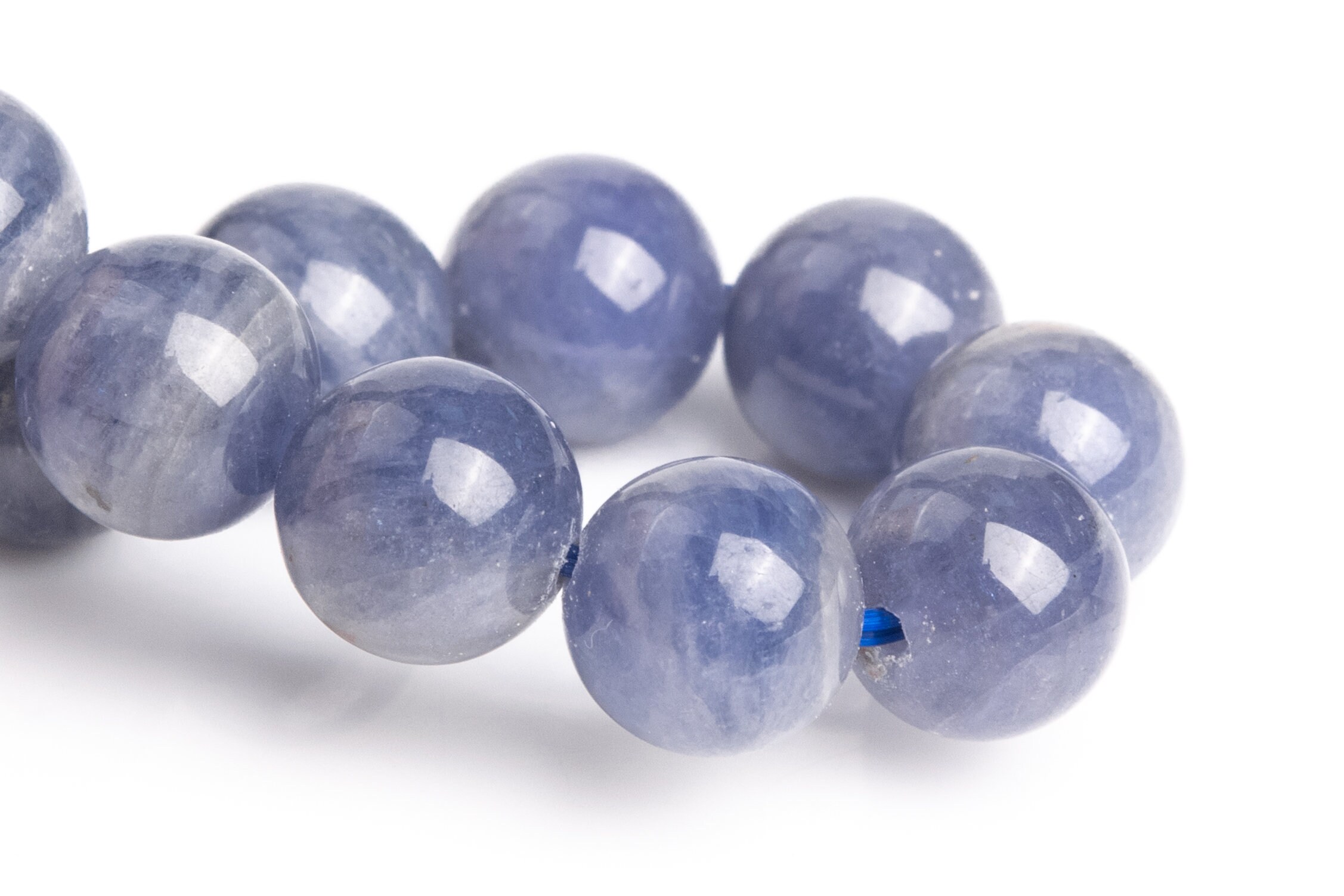 8-9mm Tanzanite Beads Purple Blue Bracelet Grade Aa+ Genuine Natural Round Gemstone 7" (120853h-2624)