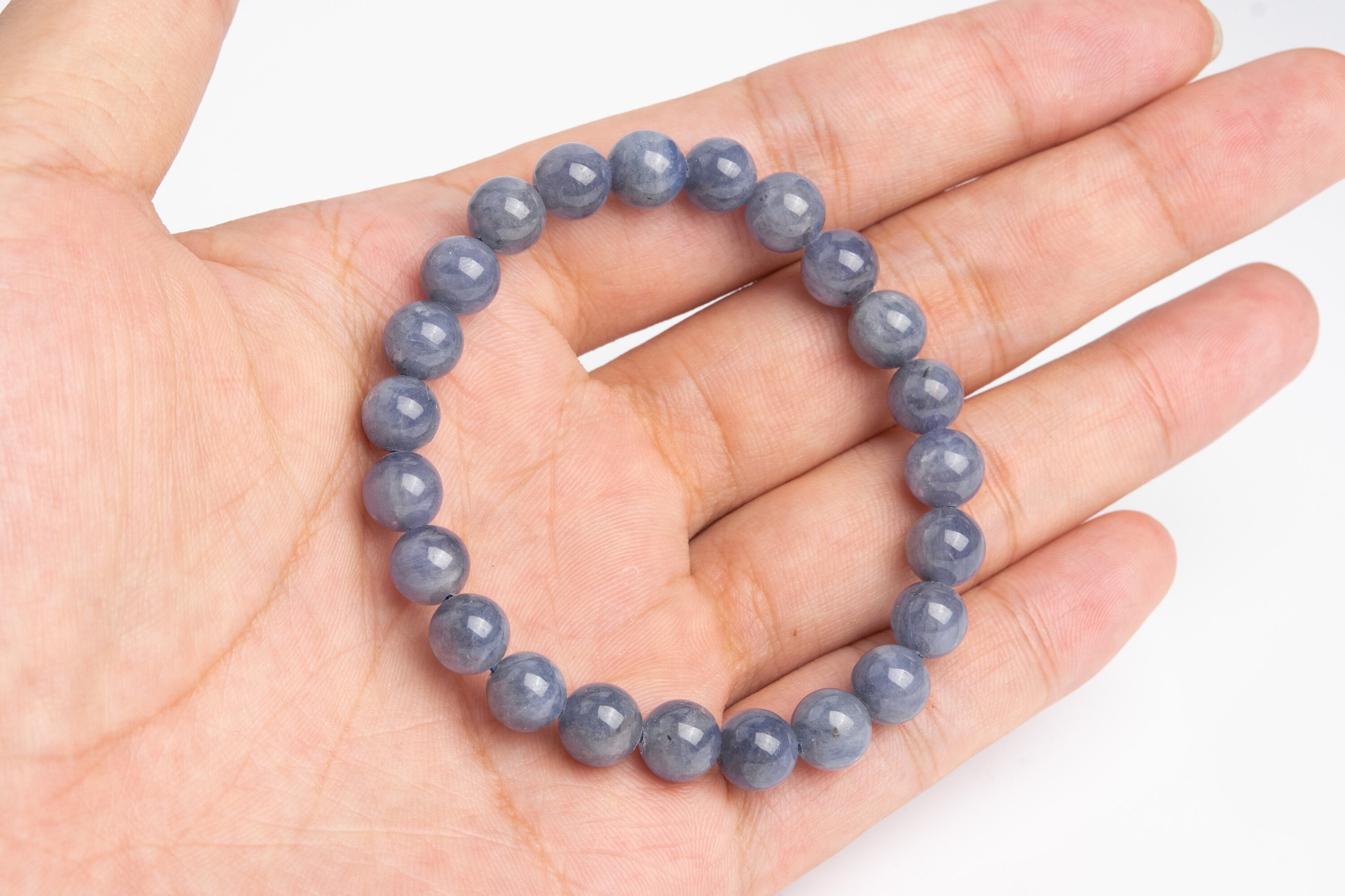 8mm Tanzanite Beads Gray Purple Bracelet Grade Aaa Genuine Natural Round Gemstone 7" (120839h-2619)