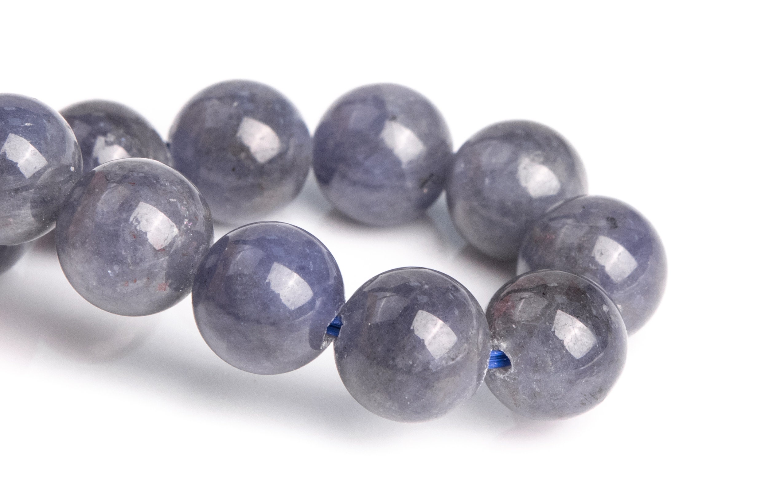 8mm Tanzanite Beads Gray Purple Bracelet Grade Aaa Genuine Natural Round Gemstone 7" (120831h-2597)