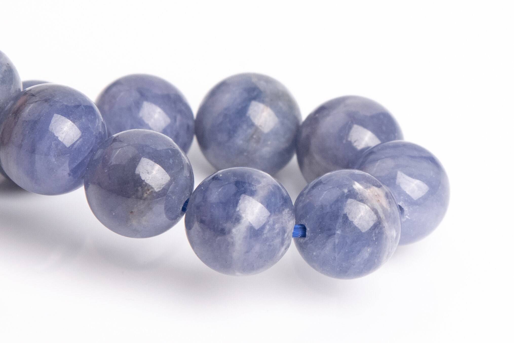 8mm Tanzanite Beads Purple Blue Bracelet Grade Aa+ Genuine Natural Round Gemstone 7" (120838h-2619)