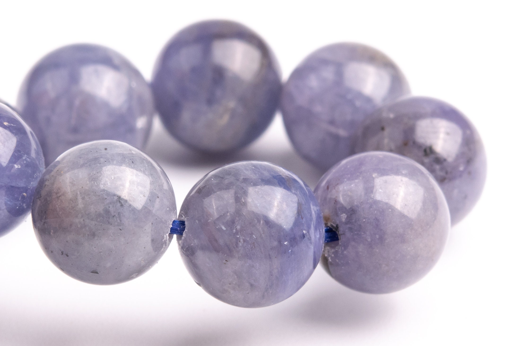 9-10mm Tanzanite Beads Gray Purple Bracelet Grade Aa Genuine Natural Round Gemstone 7" (120877h-206)