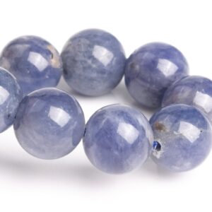 9mm Tanzanite Beads Deep Purple Blue Bracelet Grade Aa Genuine Natural Round Gemstone 7" (120858h-2626)