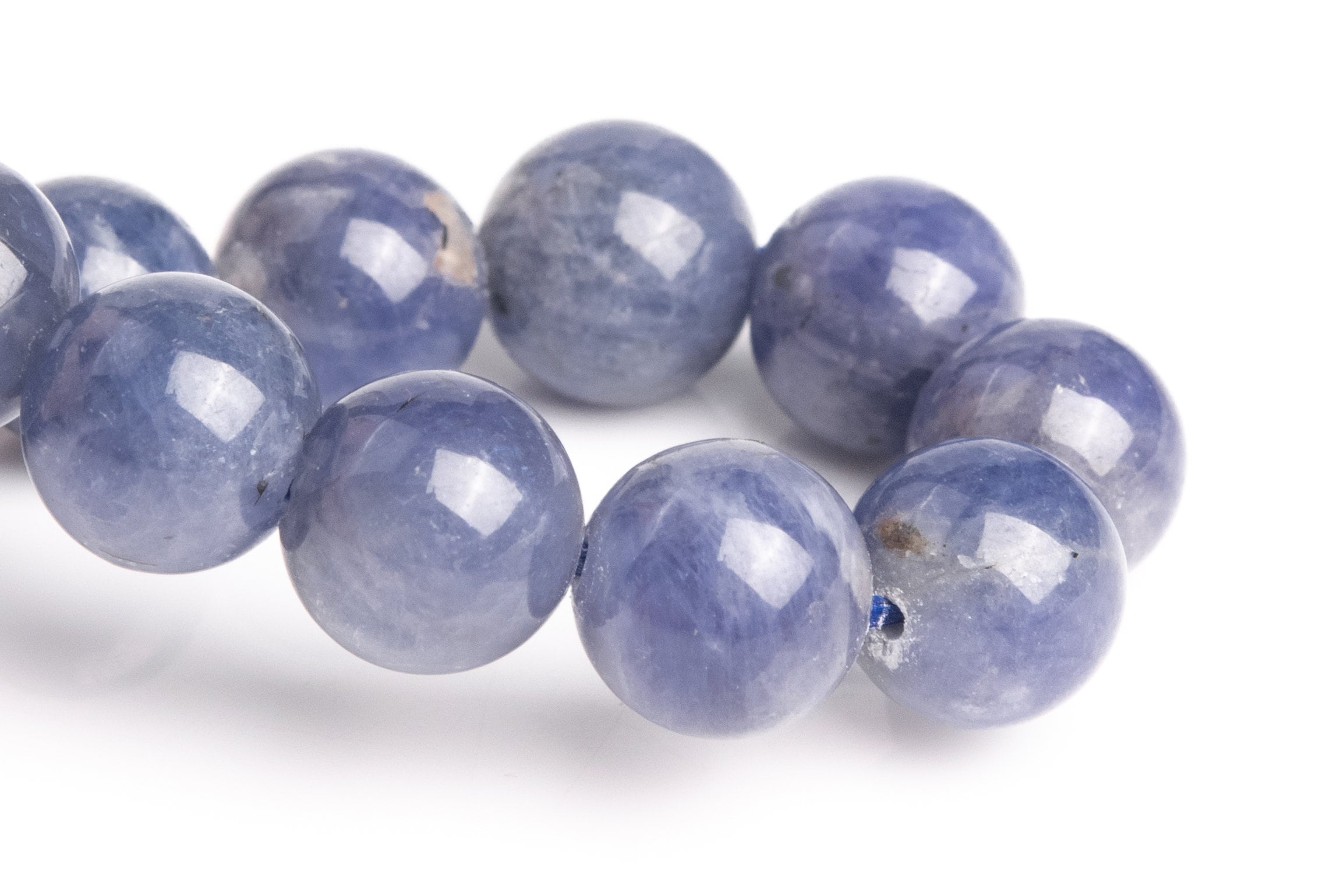 9mm Tanzanite Beads Deep Purple Blue Bracelet Grade Aa Genuine Natural Round Gemstone 7" (120858h-2626)