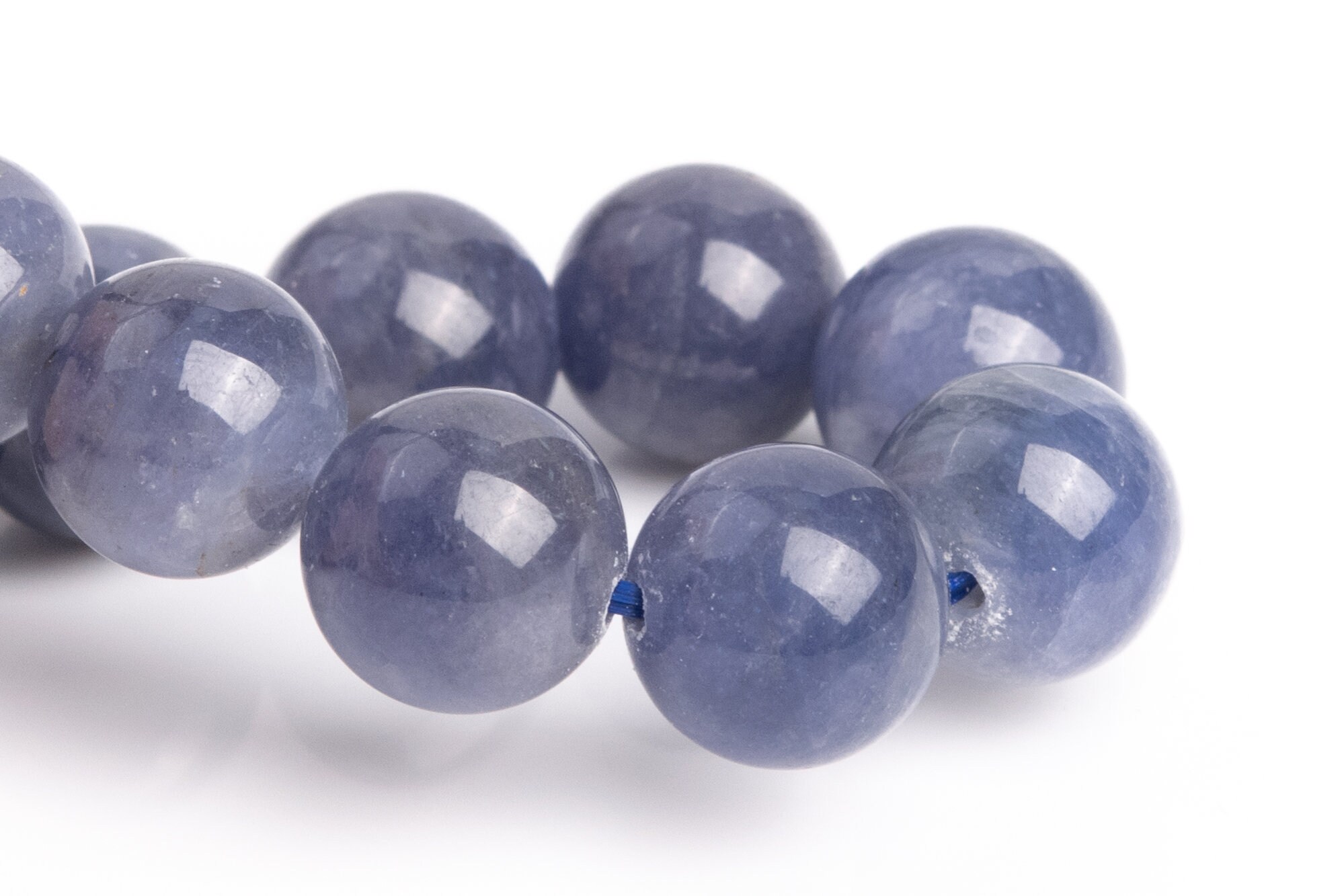 9mm Tanzanite Beads Gray Purple Bracelet Grade Aaa Genuine Natural Round Gemstone 7" (120870h-2626)