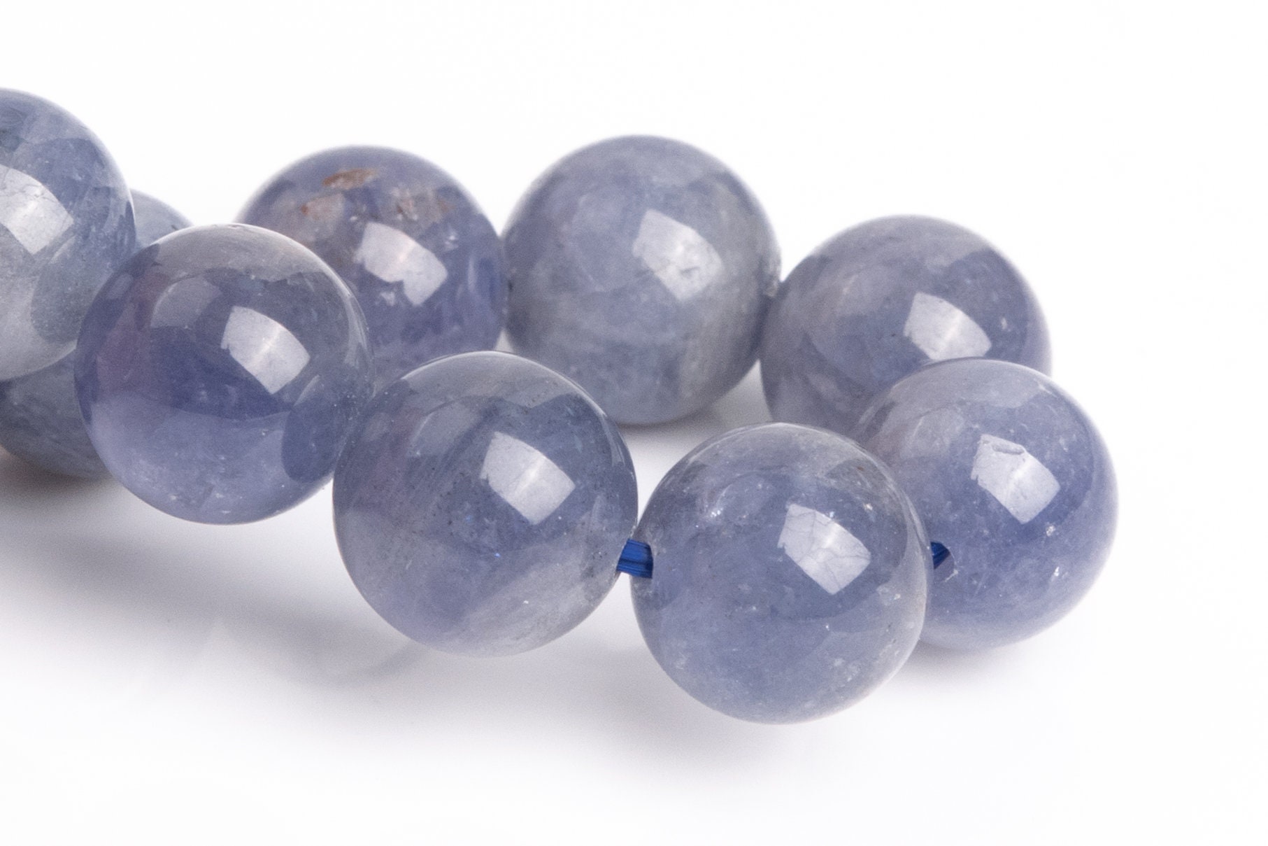 9mm Tanzanite Beads Gray Purple Bracelet Grade Aa+ Genuine Natural Round Gemstone 7" (120868h-2626)