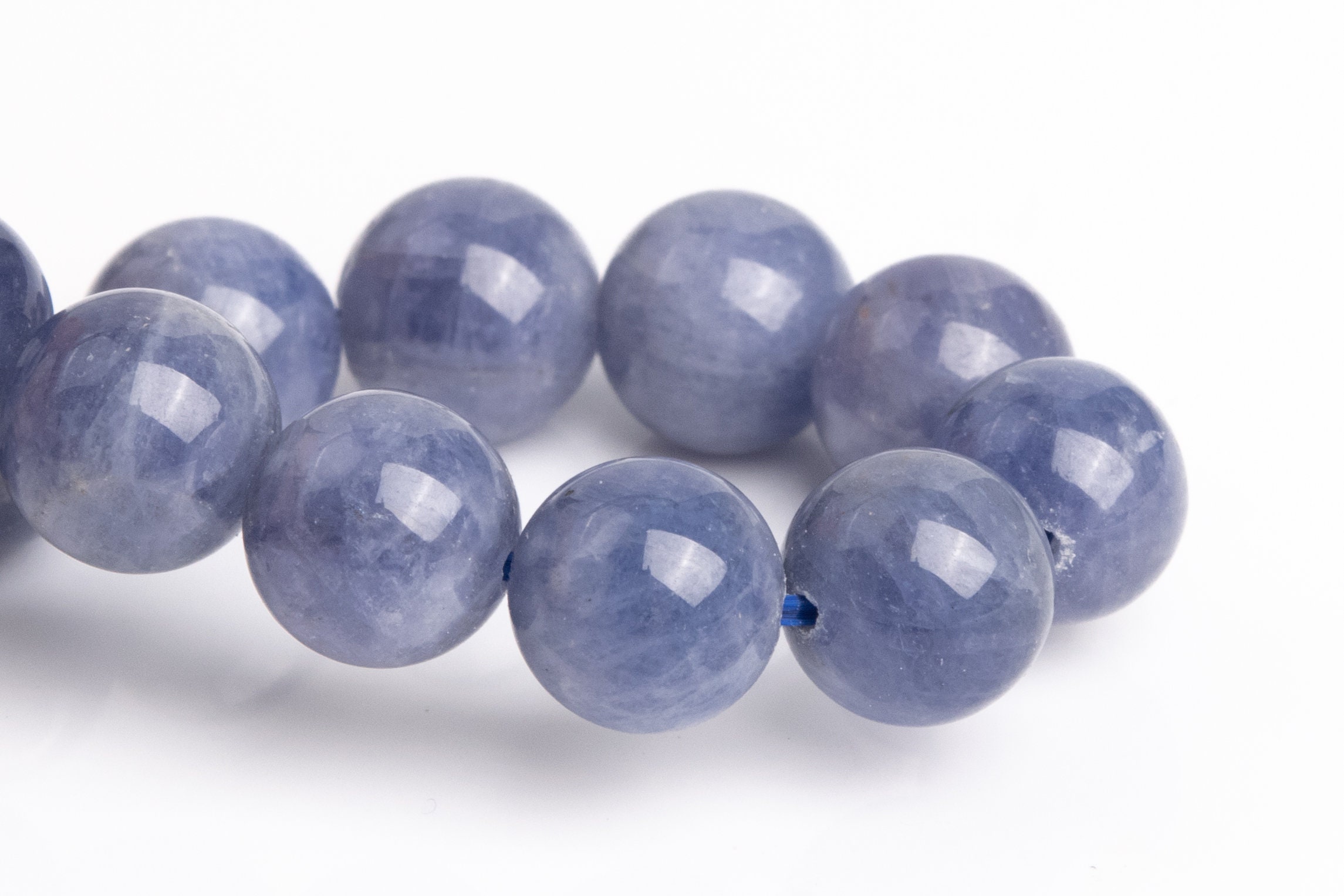 9mm Tanzanite Beads Purple Blue Bracelet Grade Aa+ Genuine Natural Round Gemstone 7" (120867h-2626)