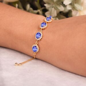 Tanzanite Bolo Bracelets, Women Bracelet, Adjustable Chain, Bridal Jewelry, Anniversary Gifts