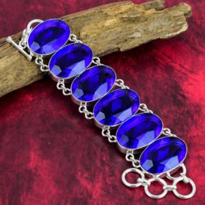 Elegant Tanzanite Tennis Bracelet Genuine Oval-cut Tanzanite Gemstone Solid 925 Sterling Silver – Handmade Fine Jewelry Gift For Anniversary