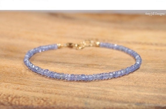 Tanzanite Bracelet, Tanzanite Jewelry, Gemstone Bracelet, Stacking, December Birthstone
