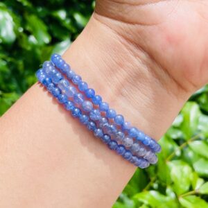 Mini Tanzanite Crystal Bracelet: Light Blue Gemstone (5-7.5" Wrist)