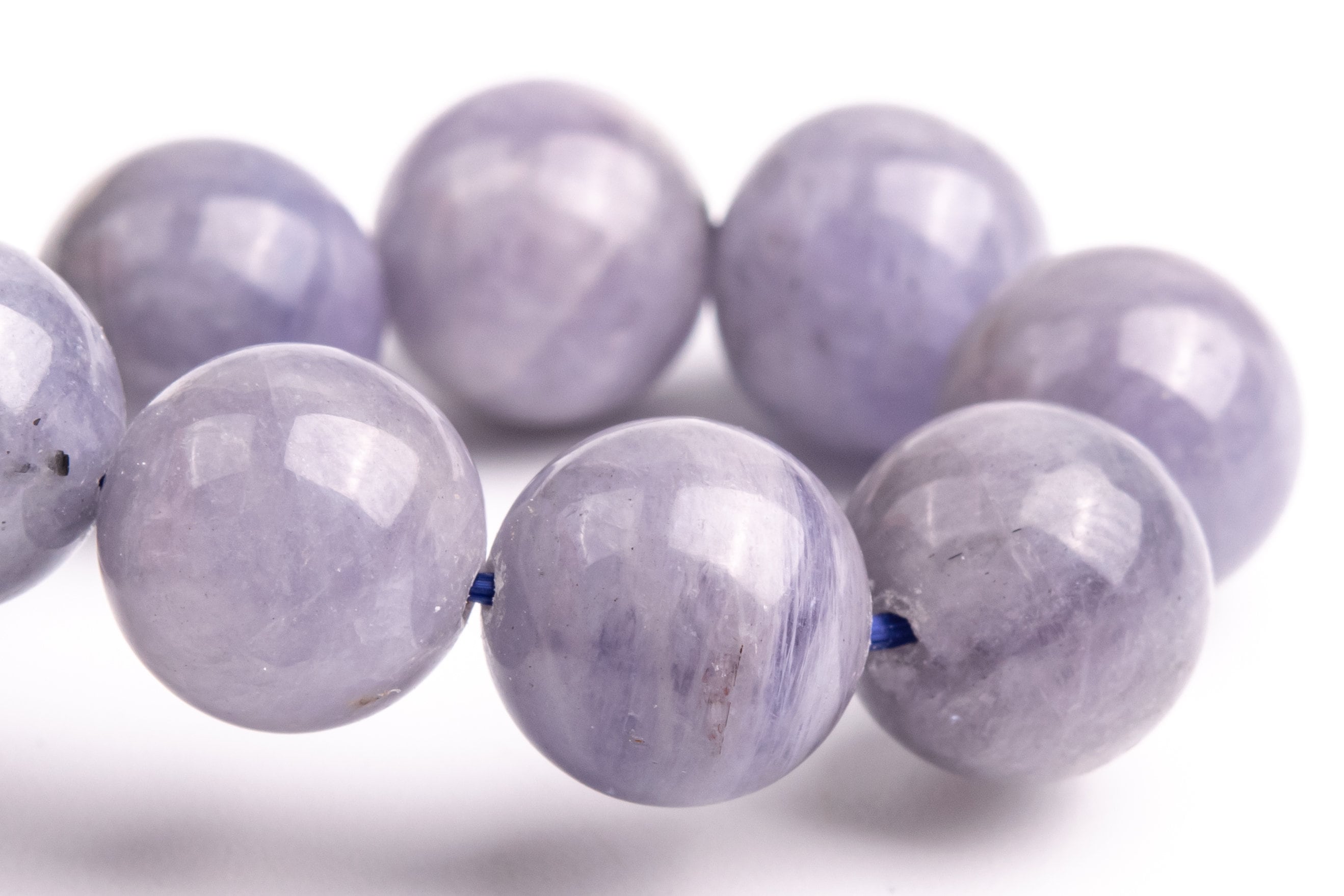 Only One 10-11mm Tanzanite Beads Gray Purple Bracelet Grade Aa+ Genuine Natural Round Gemstone 7.5" (120890h-248)
