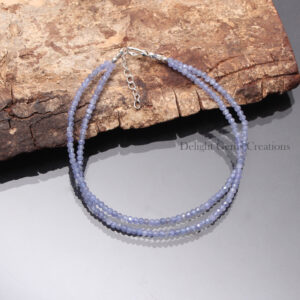 Tanzanite Rondelle Beaded Bracelet, Gemstone Jewelry, Gift For Her