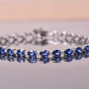 Sterling Silver Tanzanite Tennis Bracelet - Oval Gemstone Jewelry