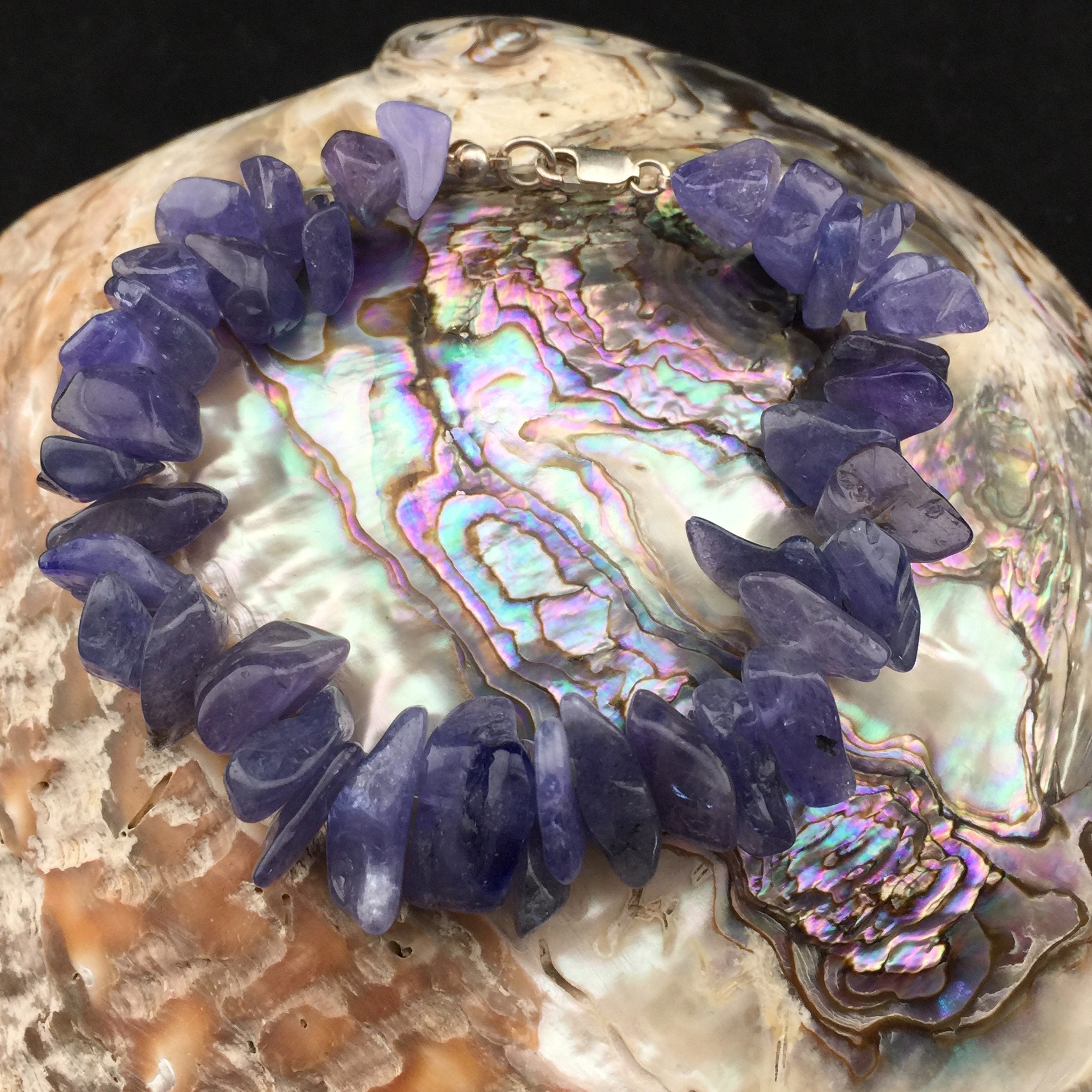 Stunning! Polished Tanzanite Sterling Silver Bracelet (1-2)