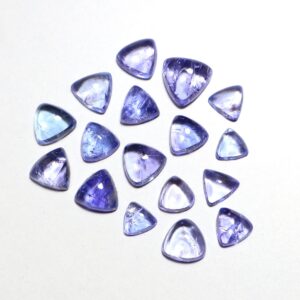 13.10 Ct, Natural Blue Tanzanite Cabochon Lot, Trillion Shape Tanzanite, December Birthstone, Tanzanite Cabs For Making Jewelry, 7x4.50 Mm