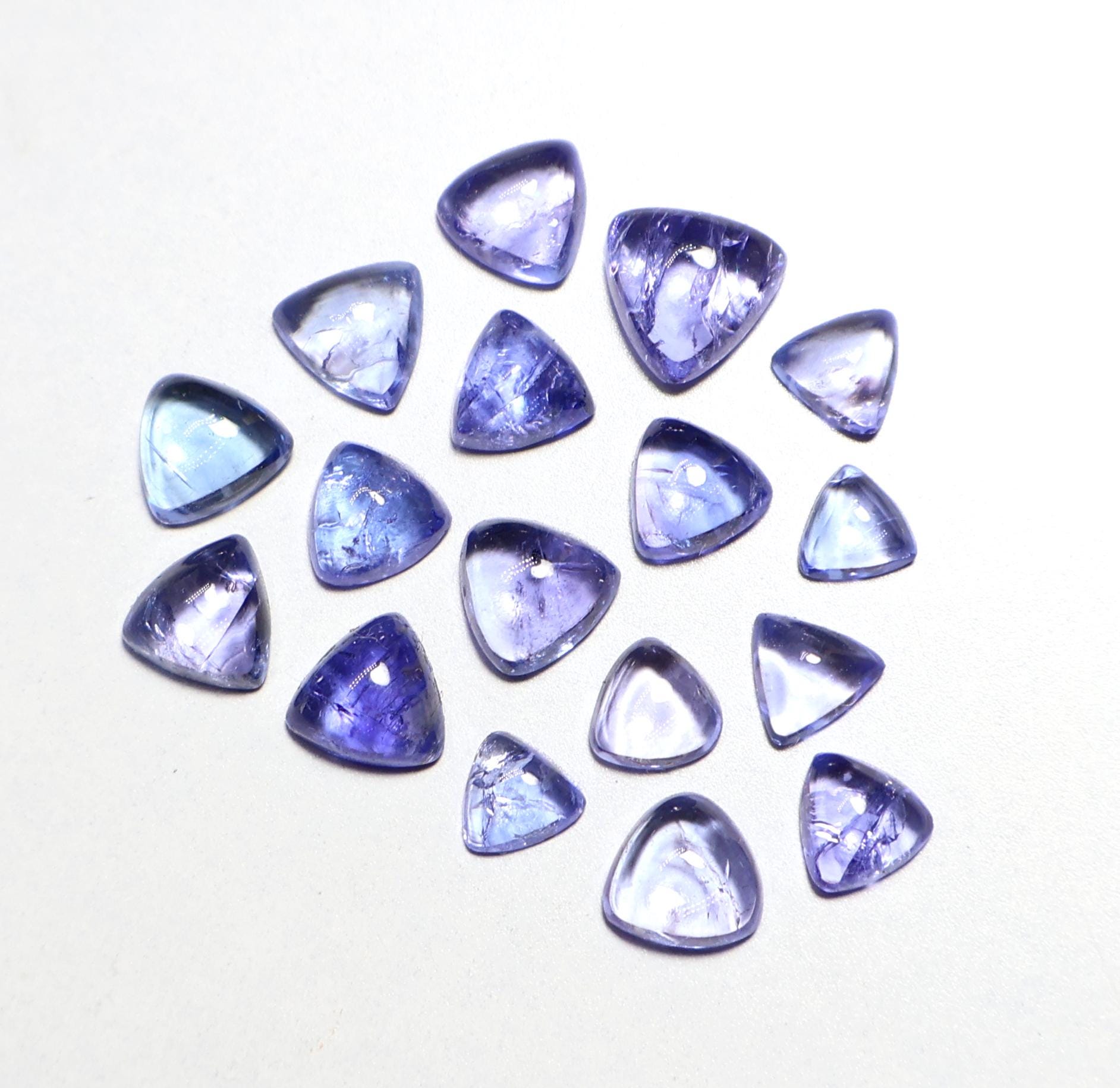 13.10 Ct, Natural Blue Tanzanite Cabochon Lot, Trillion Shape Tanzanite, December Birthstone, Tanzanite Cabs For Making Jewelry, 7x4.50 Mm 13.10 Ct, Natural Blue Tanzanite Cabochon Lot, Trillion Shape Tanzanite, December Birthstone, Tanzanite Cabs For Making Jewelry, 7x4.50 Mm