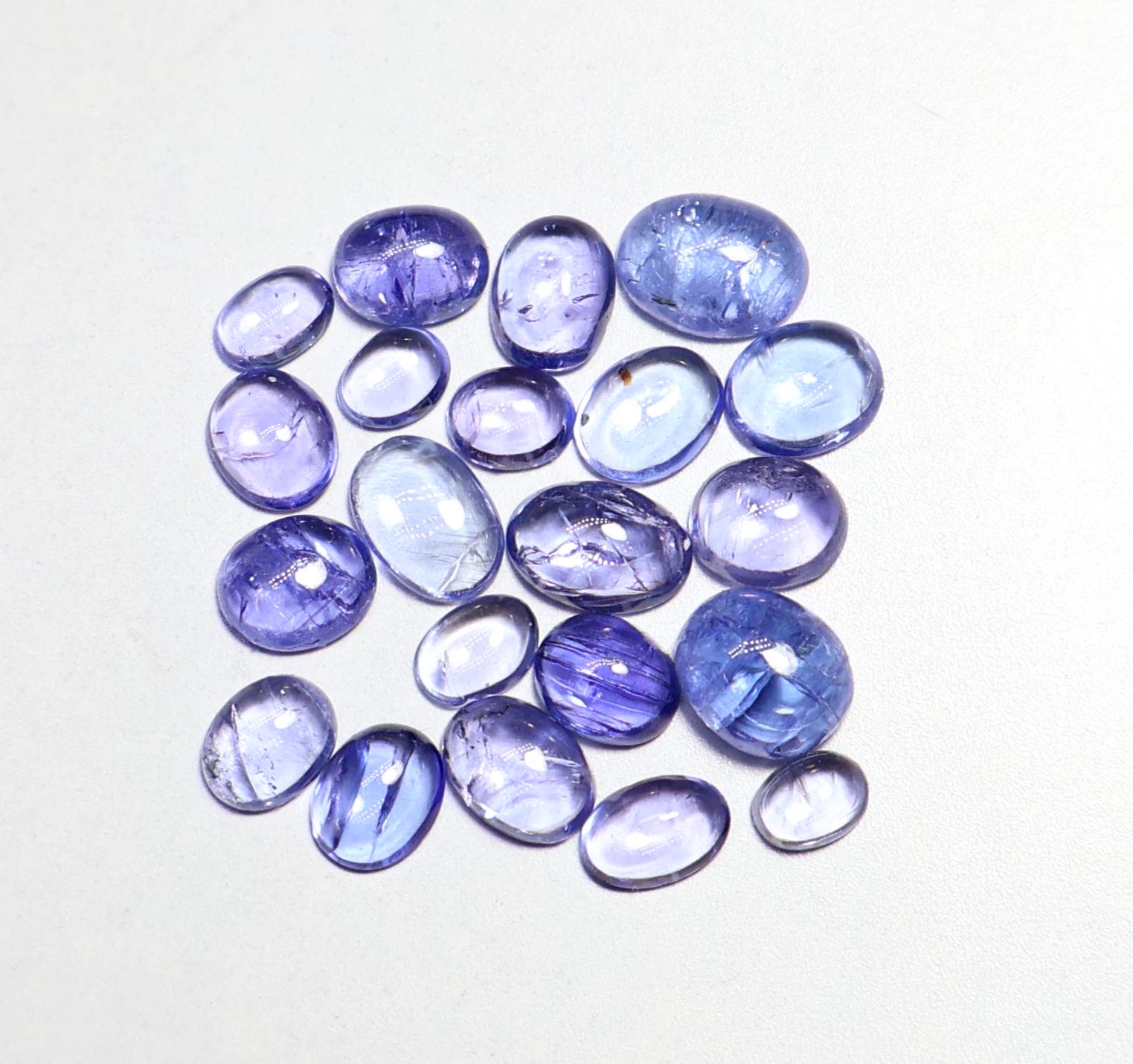 8.80 Ct, Natural Blue Tanzanite Cabochon Lot, Oval Shape Tanzanite, December Birthstone, Tanzanite Cabochon For Making Jewelry
