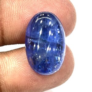 Aaa Natural Purple Tanzanite Cabochon: Oval Loose Gemstone (21x13x8mm)