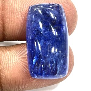 Aaa Natural Purple Tanzanite Cabochon: Rectangle Loose Gemstone, 33.25 Ct